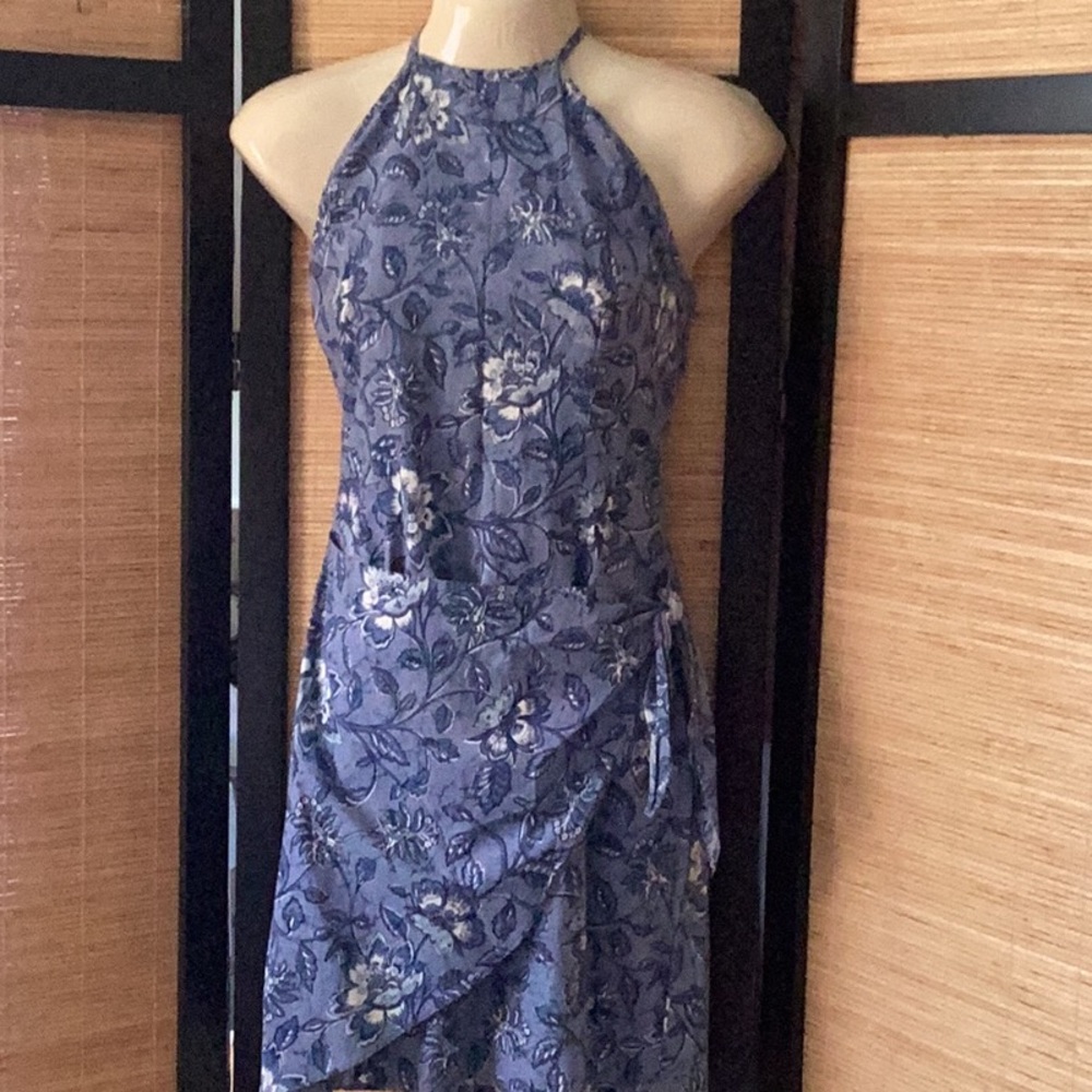 🌺 Vintage tropical wrap halter dress EUC sarong